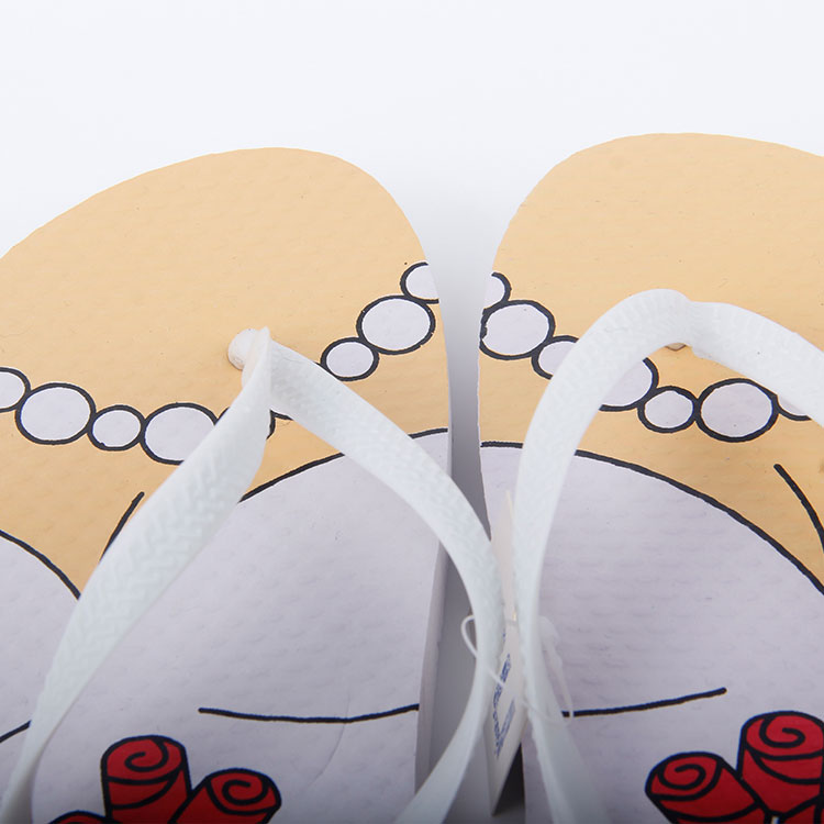 D-Transparent Plastic Strip Printed With Bridal Wear Pattern Pe Flip-flops