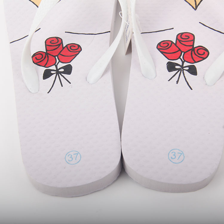 D-Transparent Plastic Strip Printed With Bridal Wear Pattern Pe Flip-flops