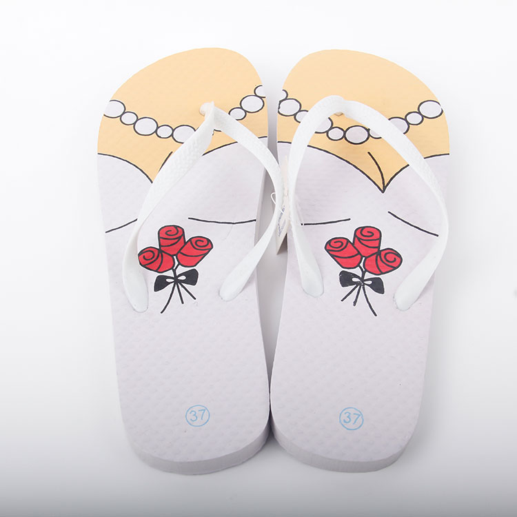 D-Transparent Plastic Strip Printed With Bridal Wear Pattern Pe Flip-flops