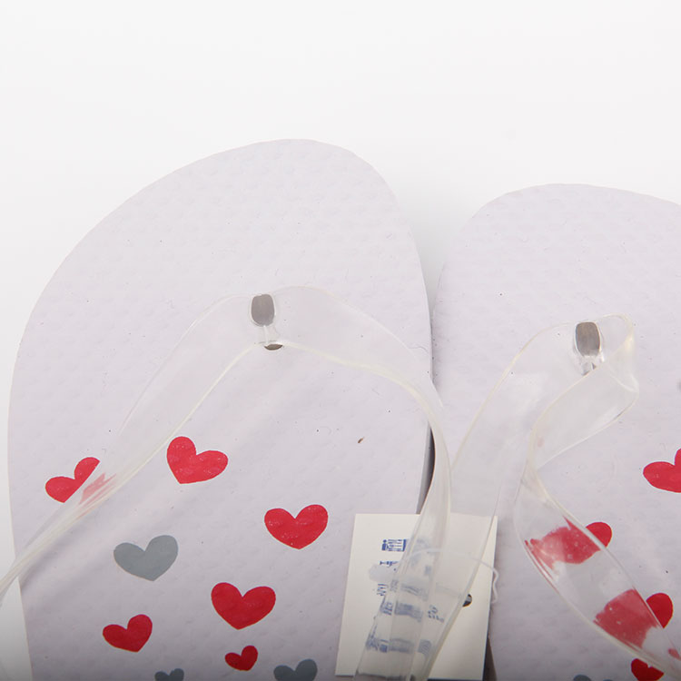 D-Transparent Plastic Strip With Newcomer Pattern Pe Flip-flops