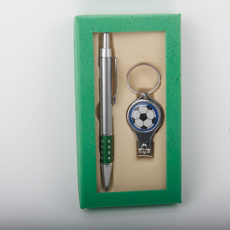 M-2PC Ballpoint Pen Soccer Type Nail Clipper Set Pen