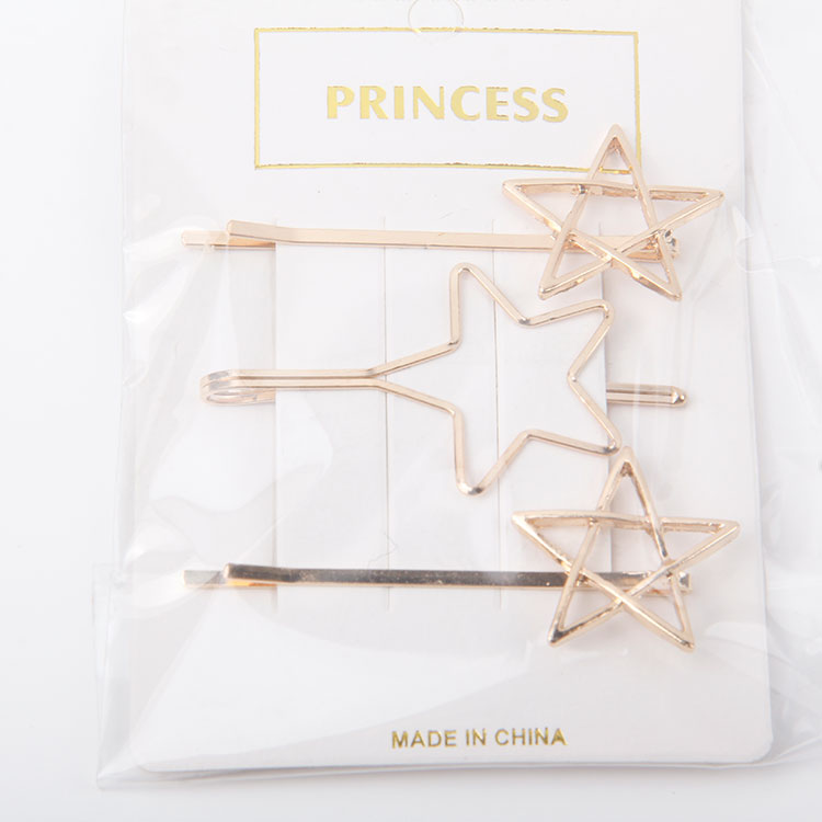 P-3PC Assorted Shape Star One Piece ClipBarrette