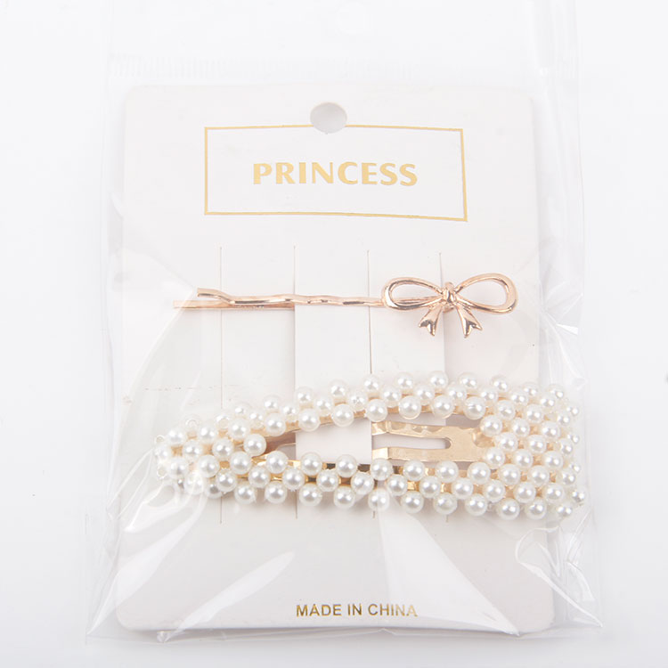 P-1PC One Clip + 1PC Pearl Hair Clip 2