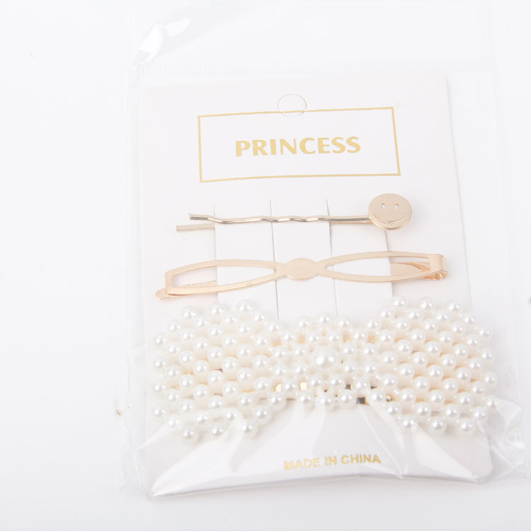 P-2PC Diamond Clip + 1PC Pearl Hair Clip