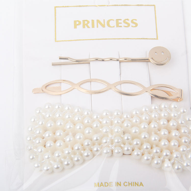 P-2PC Diamond Clip + 1PC Pearl Hair Clip 1