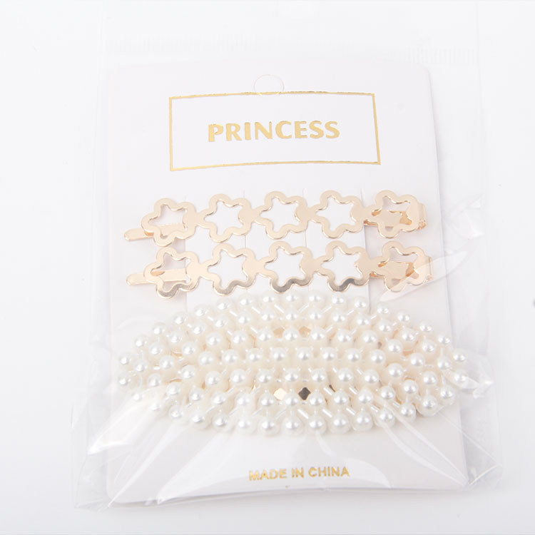 P-1PC Flower Clip + 1PC Pearl Hair Clip