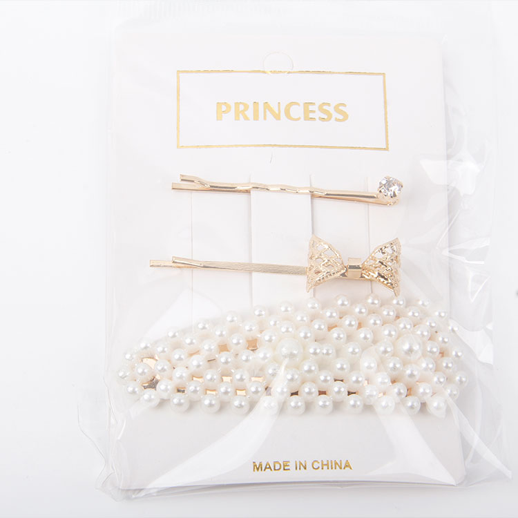 P-2PC One Clip + 1PC Pearl Hair Clip 2