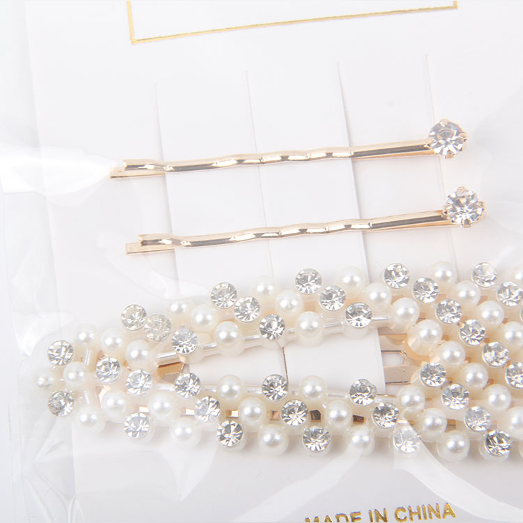 P-2PC Diamond Clip + 1PC Pearl Hair Clip 3