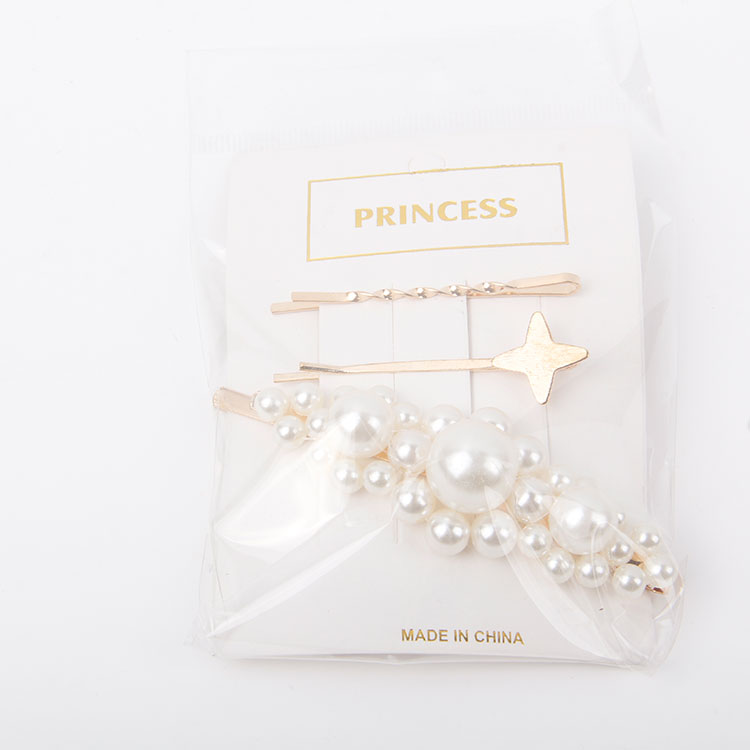 P-2PC One Clip + 1PC Pearl Hair Clip 3