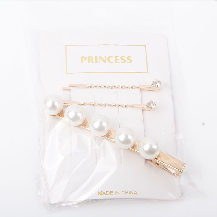 P-1PC Diamond Clip + 2PC Pearl Hair Clips