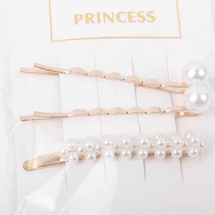 P-2PC Beaded Clip + 1PC Pearl Hair Clip