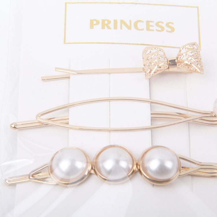 P-1PC One Clip + 2PC Pearl Hair Clips 1