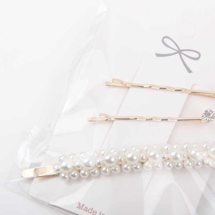 P-2PC Diamante Clip + 1PC Pearl Hair Clip 6