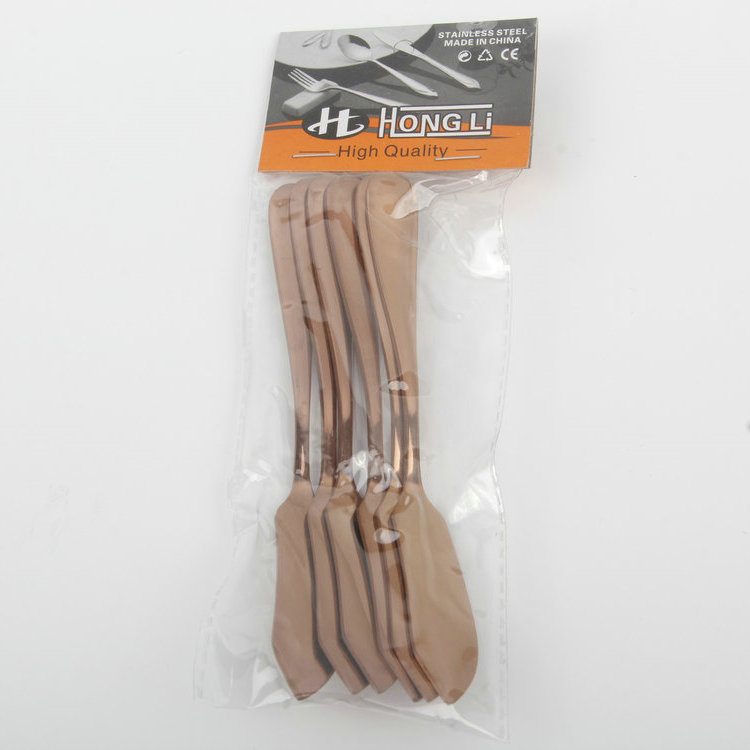 A-6PC Rose Gold 410 Stainless Steel Butter Knife