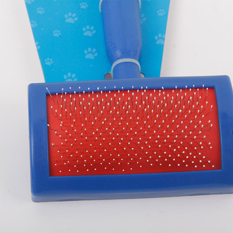 S-Plastic Handle with Hanging Holes, One-Sided Rectangular Pin Massage Pet Comb