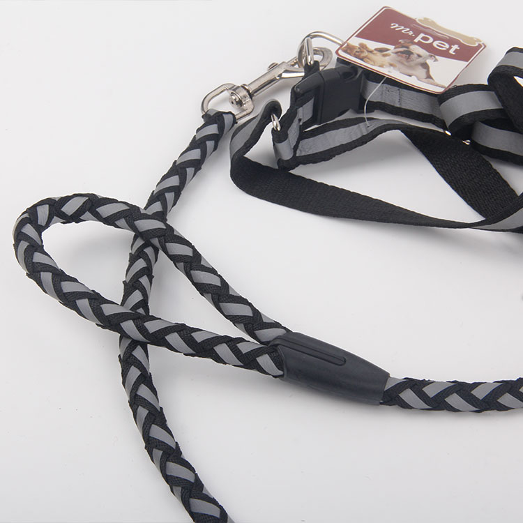 S-Reflective Nylon Multi-Weave Round Leash Pet Leash