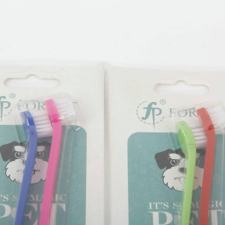 S-2PC Long Handle Pet Double-head Toothbrush