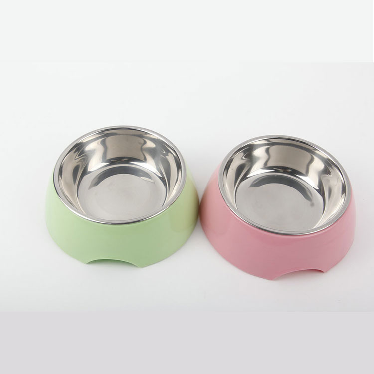 S-400ML Round Melamine Pet Bowl With Stainless Steel Bowl