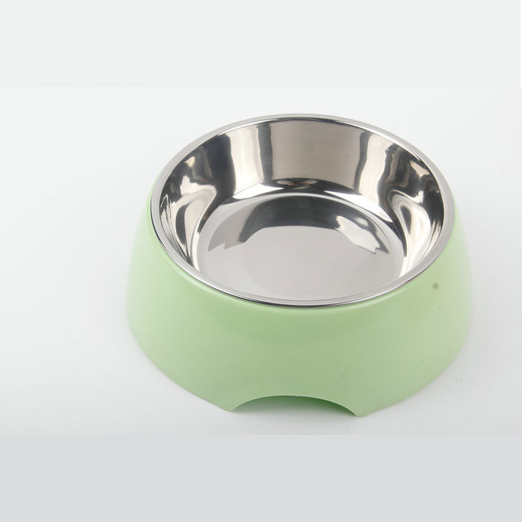 S-800ML Round Melamine Pet Bowl With Stainless Steel Bowl Pet Bowl