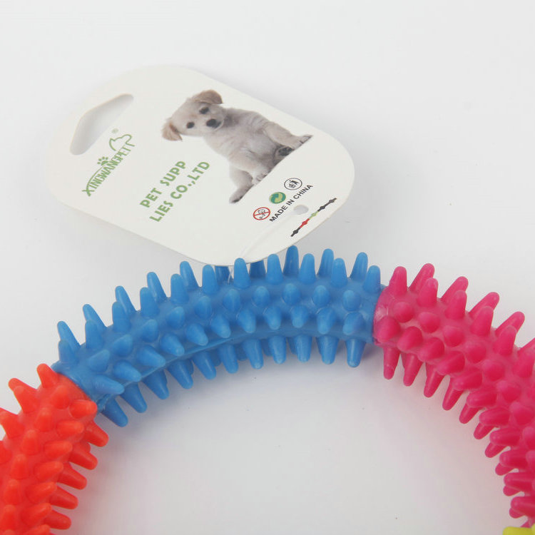 S-Round Four-color Thorn Ring TPR Pet Chewing Toy 1