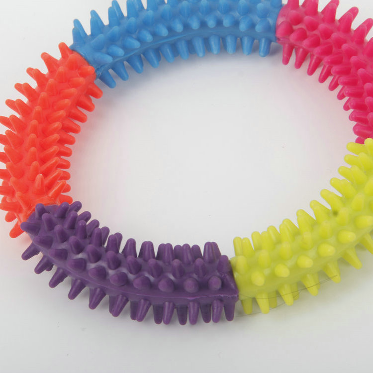 S-Round Four-color Thorn Ring TPR Pet Chewing Toy 1