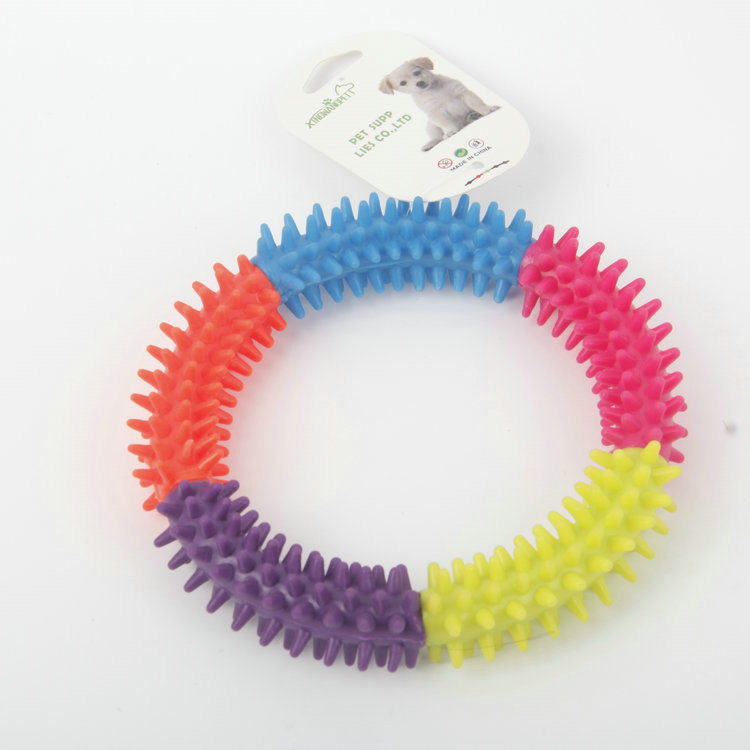 S-Round Four-color Thorn Ring TPR Pet Chewing Toy 1