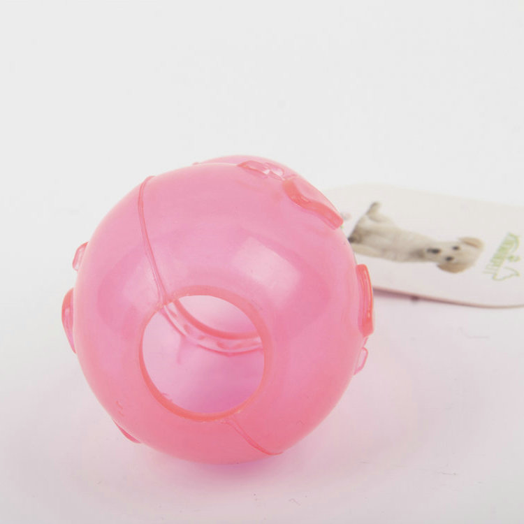 S-Plastic Transparent Bowling Ball Shape Bottom Hollow Pet Toy