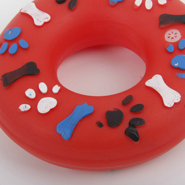 S-Three-Dimensional Bone Footprint, Tire-shaped Belt, Vocal Vinyl Pet Toy