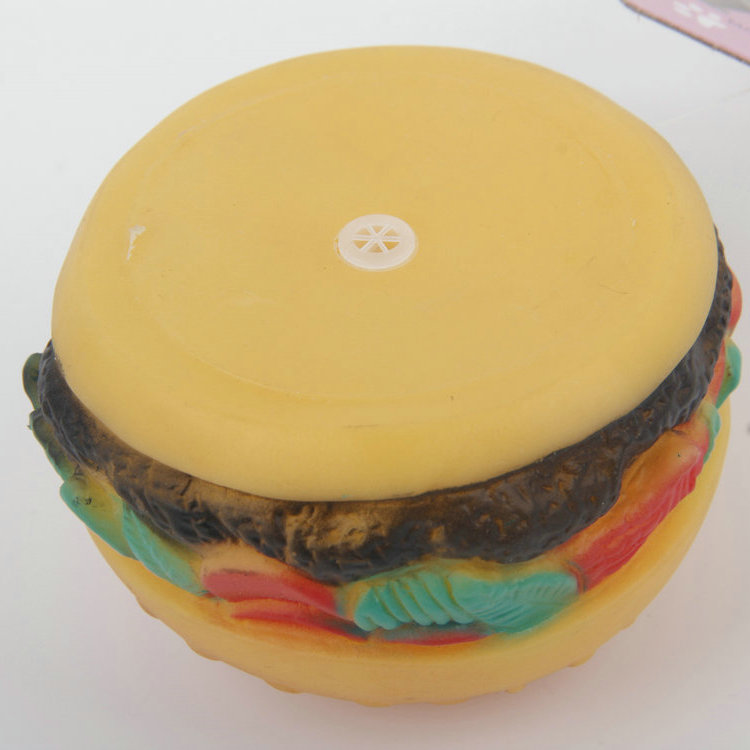 S-Emotional Burger Shape With Voice Vinyl Pet Toy