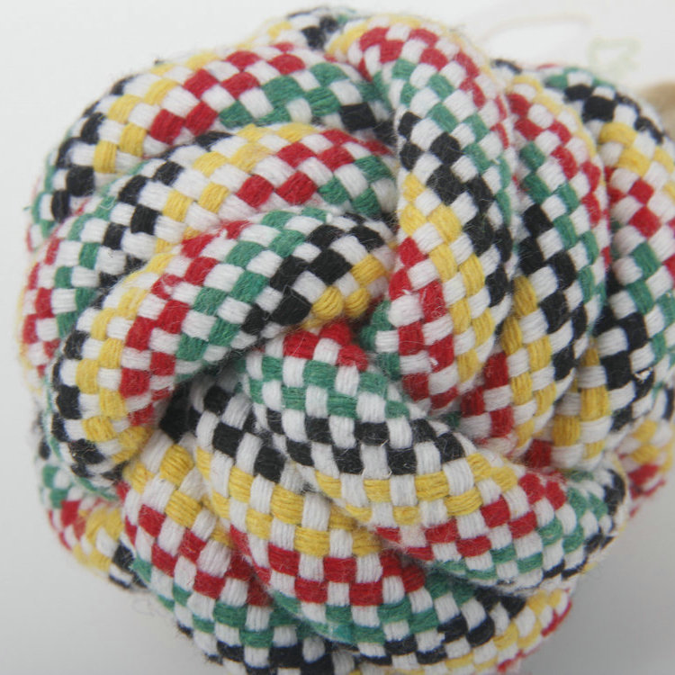 S-Five-Color Polyester Cloth Braided Rope Cotton Rope Ball Pet Toy