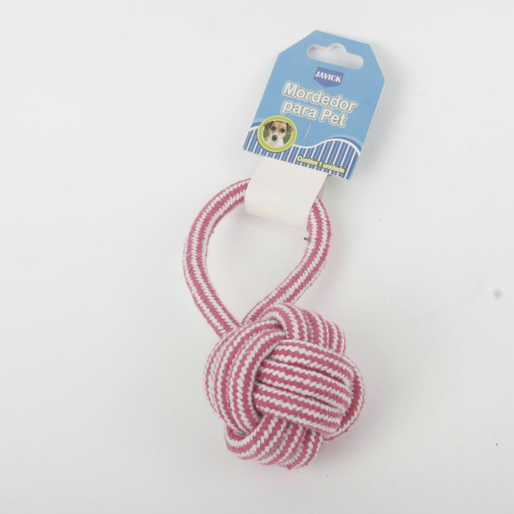 S-Two-Color Checkered Braid Loop Cotton Rope Ball Cotton Rope Pet Toy