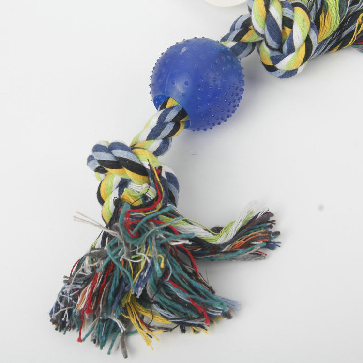 S-Colorful Braided Plastic Ball Pet Cotton Rope Toy