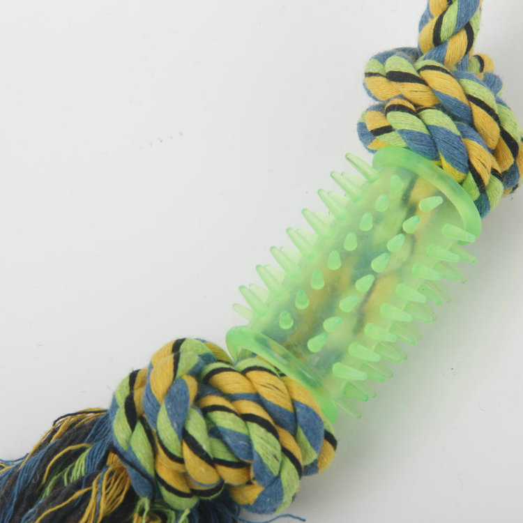 S-Colorful Braided Set Of Barbed Plastic Pet Cotton Rope Toy