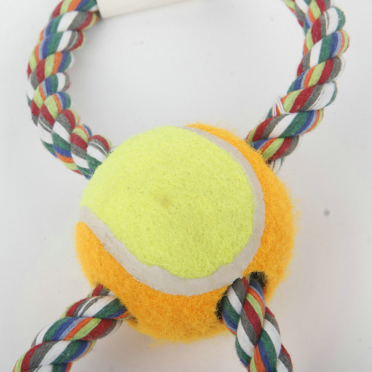 S-8 Shaped Middle With Tennis Pet Cotton Rope Toy 1