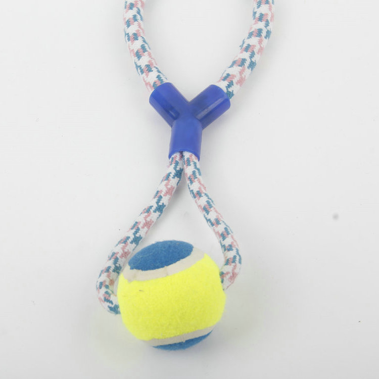 S-Y Type Plastic Tube With Tennis Woven Pet Toy 1