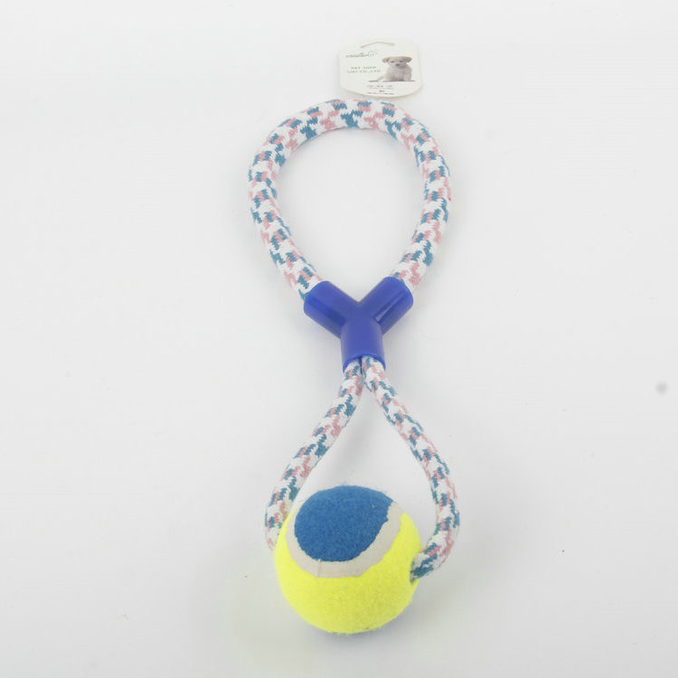 S-Y Type Plastic Tube With Tennis Woven Pet Toy 1