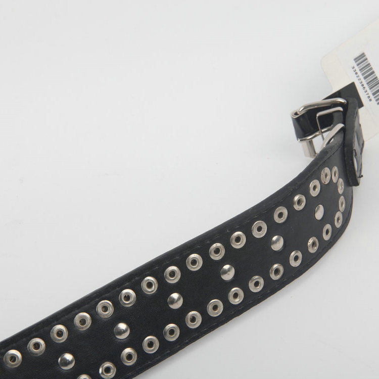 S-Pu Leather Pet Collar With Tapered Round Metal Decoration