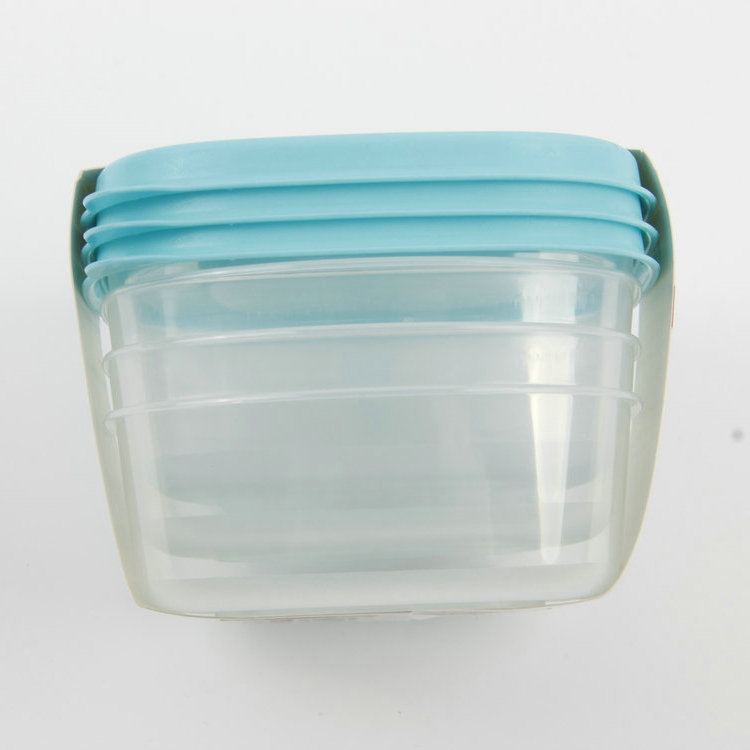 A-3PC Square Transparent Plastic Fresh-keeping Box