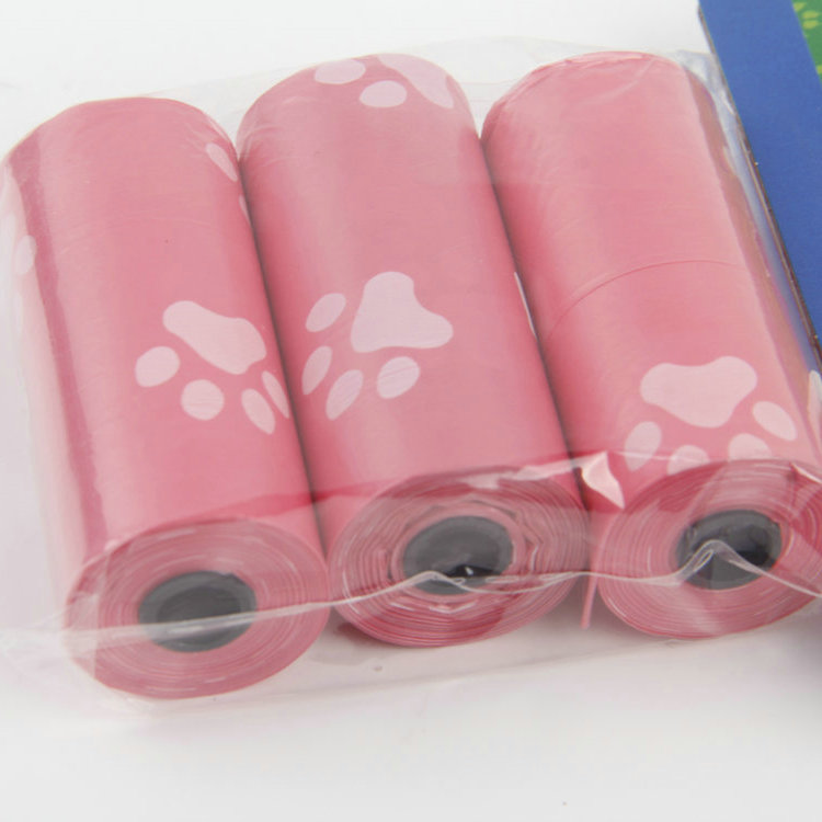 S-3PC Printed Dog Footprint Pattern Pet Garbage Bag 1