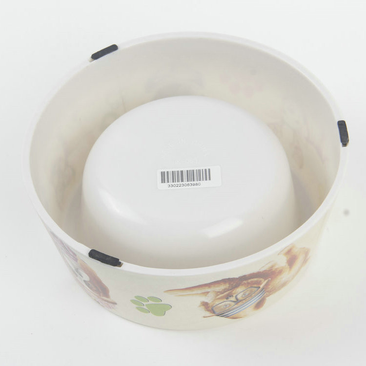 S-Single Port Pet Pattern Bottom Non-slip Round Melamine Pet Bowl Pet Bowl 2