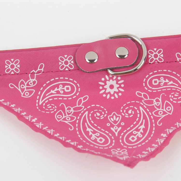 S-2.0 PU Leather Belt Scarf Ethnic Pattern Pet Collar