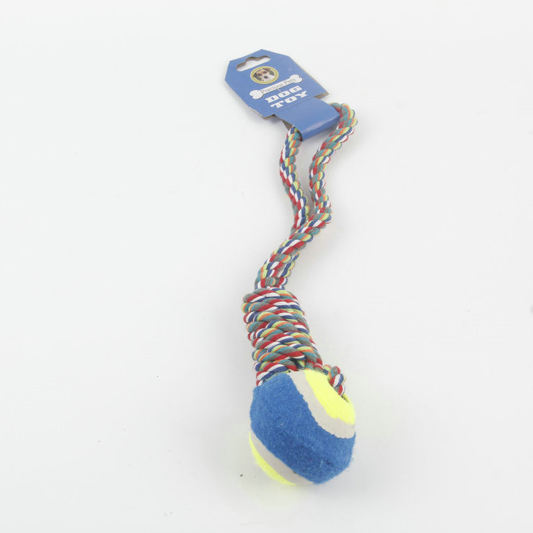 S-Color Woven Can Carry Two-color Tennis Pet Cotton Rope Toy 1