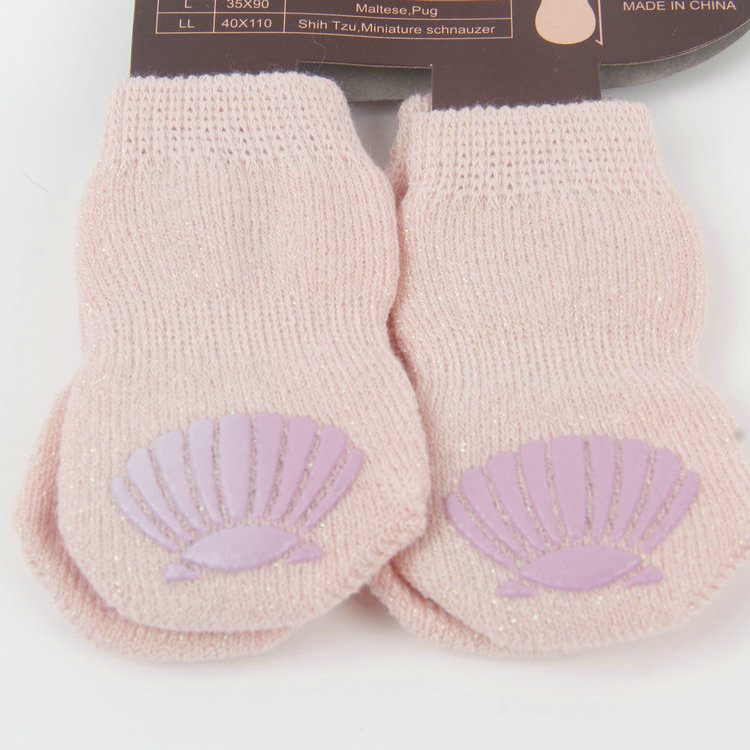 S-2 Double Pack Cotton Pet Socks with Gold Thread