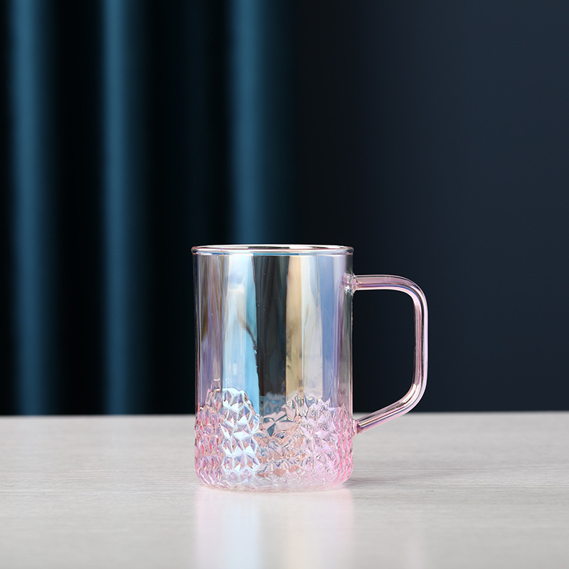 Pink Gradient Pattern Glass Pitcher Set