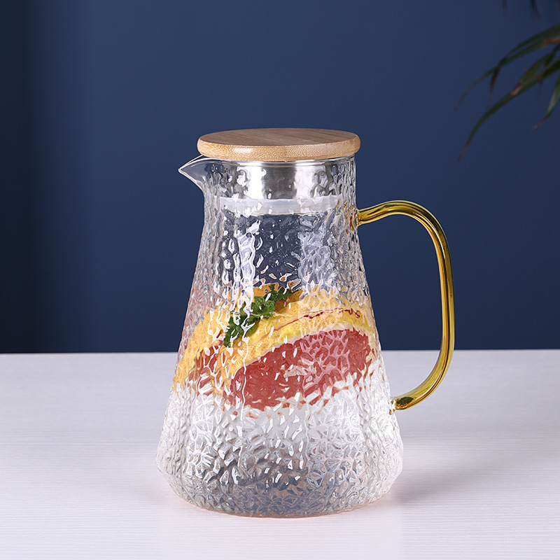 Transparent Hammer Pattern Water Pitcher set