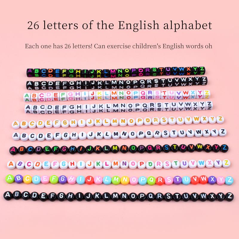 24 Gird Letter Alphabet Beads Handmade Acrylic Children Creative Diy Beads Toy For Jewelry Making Bracelet