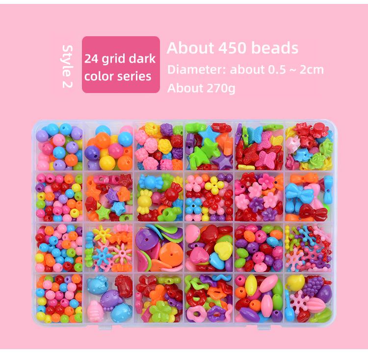 Beads Set For Jewelry Making Kids Mixed Color DIY Acrylic Beads Toys Kit Box With Accessories