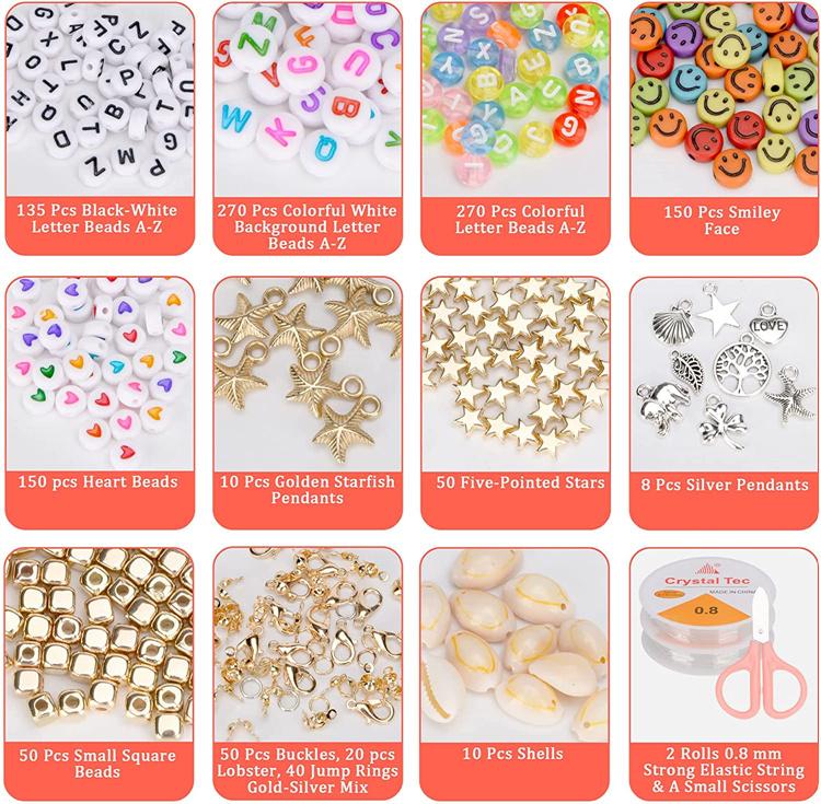 6000 Pcs Polymer Clay Beads for Bracelets Making 24 Colors 6 mm Heishi Beads with Pendant Charms DIY with Gift Box