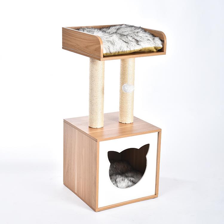 Factory Wholesale High Quality Modern Wood Cat Tree Pet Products