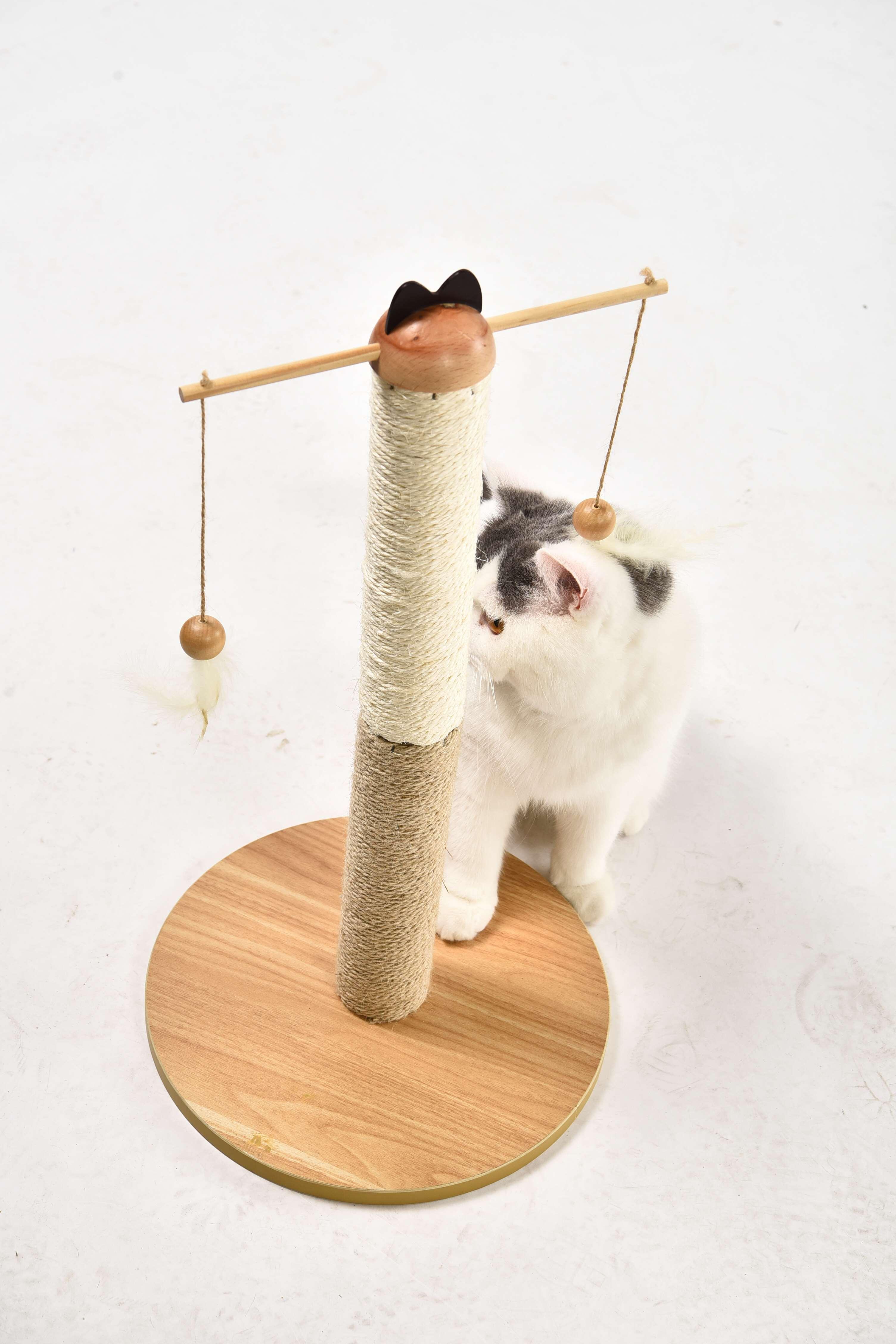 Cat Tree Factory Cat Scratcher Feather Toys Sisal Pet Kitten Cat Scratching Posts